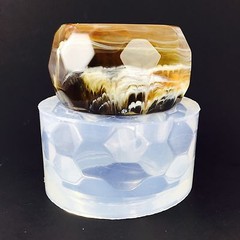 CLEAR SILICONE MOLD (MB117),FACETED BANGLE BRACELET SIZE MEDIUM