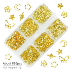 550Pcs/Box Metallic Butterfly Epoxy Accessories Stars Moon Resin Mold Silicone F