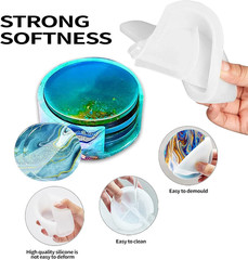 5PCS Resin Coaster Molds – round Silicone Casting Molds for Epoxy Resin Coaster