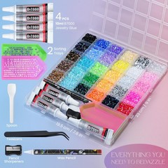 40000PC 3mm Flatback Resin Rhinestones Kit 30 Colors Glue DIY Crafts Set USA New