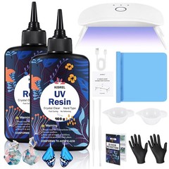 All-in-One UV Jewelry Making Kit with Light and Accessories – 200g Resin