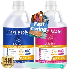 Best JDiction Fast Cure Epoxy Resin 1Gallon 4 Hours Demold Resin Kit – Crystal