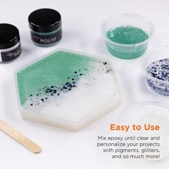 Rolio – Epoxy Resin and Hardener 16 oz Kit, Crystal Clear, Glossy, UV Resistant