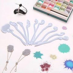 5 Pcs White Silicone Resin Hairpins Molds Hair Stick Kit for Jewelry Crafts Maki
