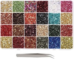24 Colors Crushed Glass & 8 Piece Shell Flakes for Crafts, Resin, Epoxy, Nails