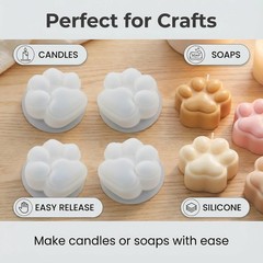 YANGYIXIN Cat Paw Silicone Molds, 4-Pack, 2.5″x2.5″x1.5″ taba Squishy molds& …