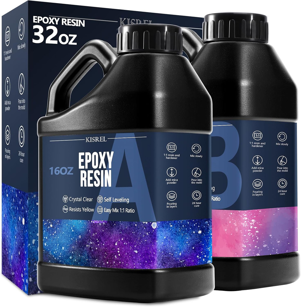 Epoxy Resin 32OZ – Crystal Clear Epoxy Resin Kit – No Yellowing No Bubble Castin