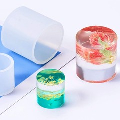 6 Pieces Cylinder Silicone Candle Molds Pillar Candle Silicone Molds Resin Ca…