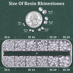 Resin Rhinestones for Crafting with B7000 Jewelry Glue, 1 Box Clear Flatback Cry