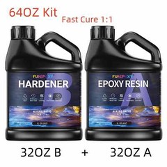 Clear Epoxy Resin – 32oz 64oz 1 Gallon Kit – Volume Total Fast Cure 1:1 DIY Art