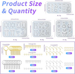 104Pcs Resin Molds Set for Women, Cute Designs with Accessories, Silicone Jew…