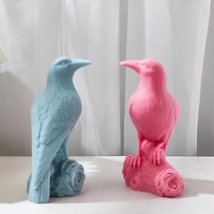 Crow Raven Cylinder Candle Resin Mold Silicone Casting Spiral Wave Decor DIY