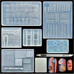 5Pcs 3D Sweater Knot Gel Nail Art Mold Arts Resin Buttons Molds for Accessories