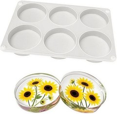 Resin Large Coaster Molds 6-Cavity Deep Round Silicone Molds for Resin