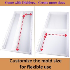 Large Epoxy Resin Mold Adjustable River Table 47×19.5x3in Plastic No-Seal