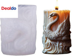 Swan Cylinder Candle Silicone Mold – Animal Pillar Column Resin Casting Mold for
