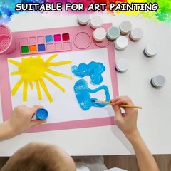 Silicone Painting Mat with Palette, Brush Holder, and Painting Area, Multicolor
