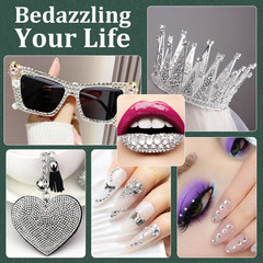 Resin Rhinestones for Crafting with B7000 Jewelry Glue, 1 Box Clear Flatback Cry