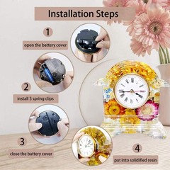SHOSKY 6pcs Clock Parts for Resin Mold,Clock Pieces Multicolor