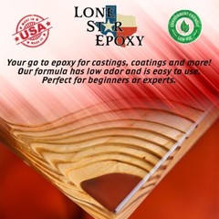 Lonestar epoxy resin, 2 part, 1 gallon kit, clear resin, crafts, art, coating,