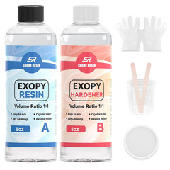 Epoxy Resin Kit, Crystal Clear 1:1 Self-Leveling Resin System with High Gloss Fi