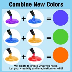 JDiction Glitter Colored UV Resin, 8 Colors Metallic Resin with Multicolor