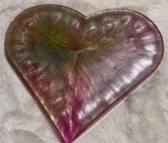 Custom Multicolor Heart Tray Epoxy Resin 1x8x6.5