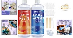 Crystal Clear Epoxy Resin Kit 16oz Bubble-Free UV Resistant Self Leveling