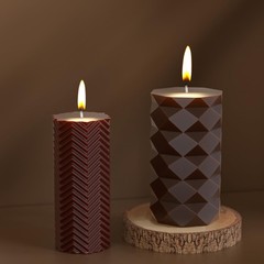 2 Pack Stripe Cylinder Pillar Spiral Candle Resin Mold – Resin Casting Silico…