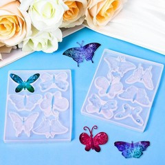 2 Pack 3D Butterfly Silicone Mold for Epoxy Resin – 6 Styles Translucent