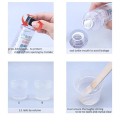 1set Crystal Clear 1:1 Epoxy Resin Casting Kit DIY Art Resin with Measuring Cups