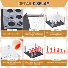 DIY Kit Include 1 Chess Piece Holder Metal and 16 Silicone Chess Molds for Ep…