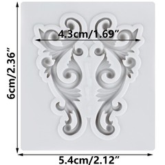 Baroque Scroll Relief Lace Polymer Clay Mold Silicone Molds DIY Crafts