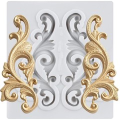 Baroque Scroll Relief Lace Polymer Clay Mold Silicone Molds DIY Crafts