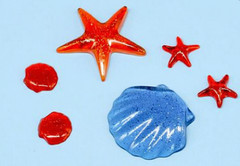 Sea Shell Starfish Silicone Molds for Epoxy Resin, Candy or Soap Set of 5