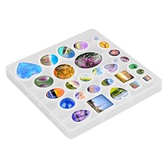 Resin Jewelry Molds Pendant Trays Making Kit with 30pcs 5 Styles Metal Pendan…
