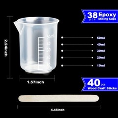 50ml/1.7oz Epoxy Mixing Cups, 38PCS Graduated Epoxy Resin Cups, Resin Mixing …