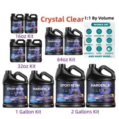 Crystal Clear Epoxy Resin Kit -16oz/32oz/64oz/2 Gallons – Fast Cure 1:1 US Stock