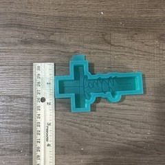 Faith Cross Freshie Mold – Religious Silicone Mold, Handmade 4.5” x 2.5” Mold
