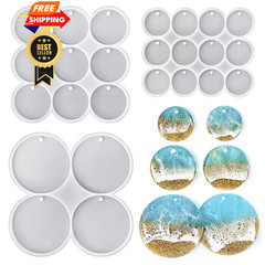 RESINWORLD 25-Cavity Set of Large + Medium + Small Shiny Flat Circle…