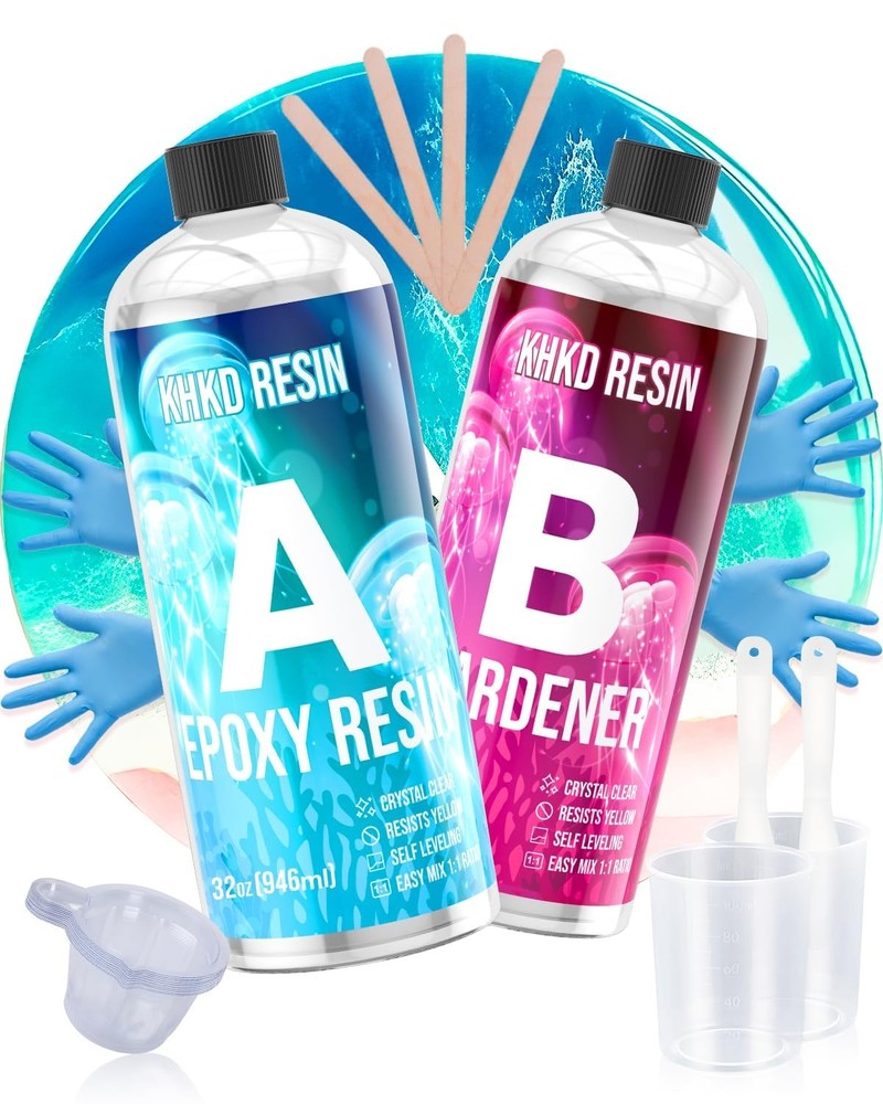1 Gallon Epoxy Resin Kit- 2 Part Ultra Crystal Clear Resina Epoxica- High Gloss.