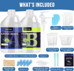 Epoxy Resin 1 Gallon – Crystal Clear Epoxy Resin Kit – Self-Leveling, High-Gloss