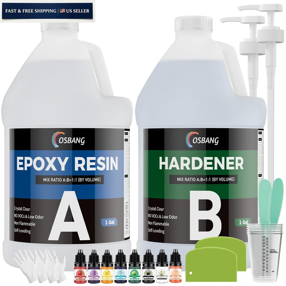 OSBANG Epoxy Resin 2 Gal, Clear Casting Kit for DIY 2 Crystal