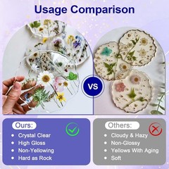 Crystal Clear Epoxy Resin Kit 16Oz, Bubble-Free, Anti-Yellowing, Self Leveling E