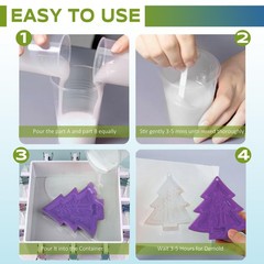 Demorex Silicone Mold Making Kit 84oz (42oz+42oz), 15A Super Elastic Liquid S…