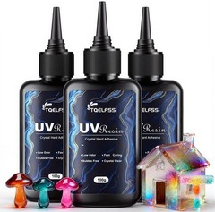 300g UV Resin,Crystal Clear,Hard UV Curing epoxy Resin, Upgraded Formula,odorles