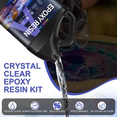 Crystal Clear Bulk 1 Gallon Kit Epoxy Resin No Bubble easy mixing – (2X 64OZ)