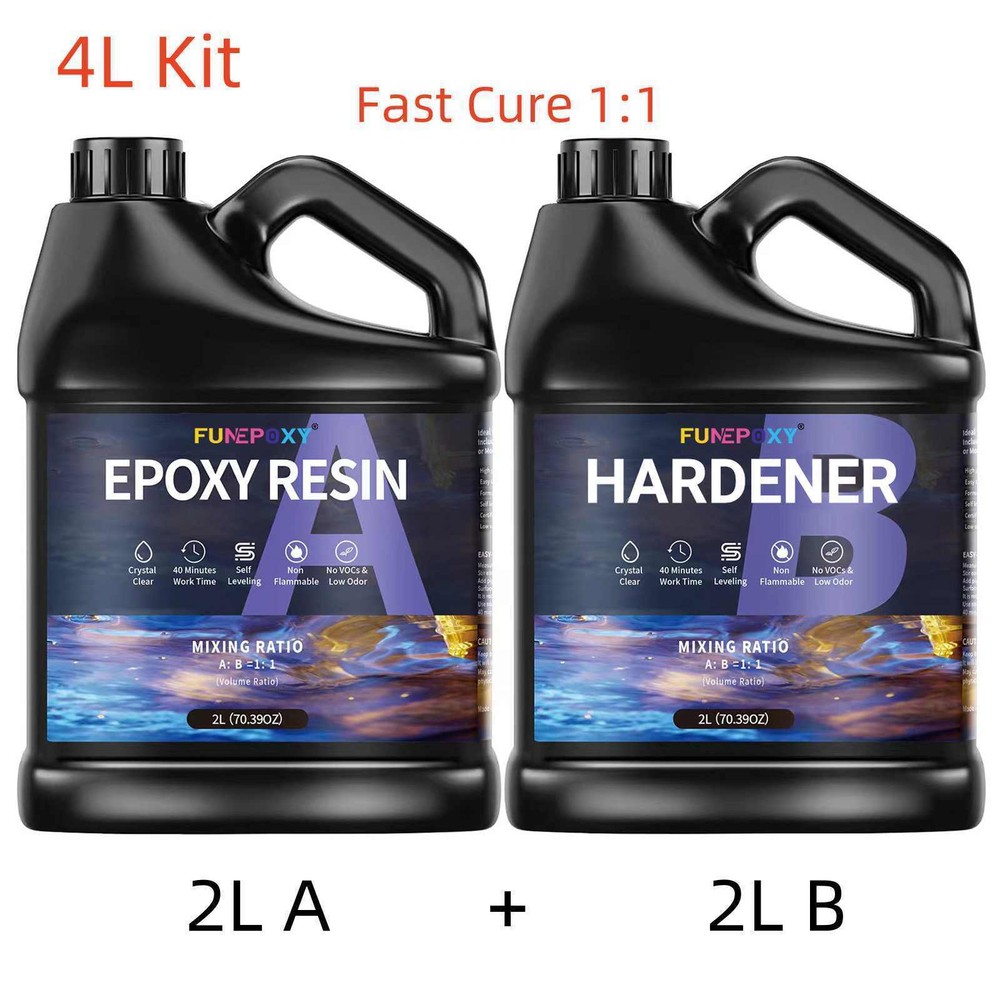 Crystal Clear Tumbler Epoxy Resin 4L Kit – Fast Cure 1:1 By Volume