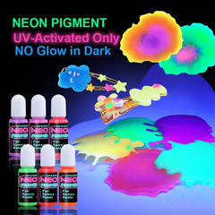 Neon Pigment for Epoxy Resin, 12 Colors Opaque UV Reactive Fluorescent Liquid Re