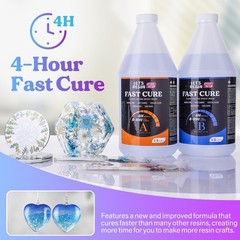 Fast Resin Epoxy for Jewelry,1 Gallon Quick Dry Resin-4 Hours Demold,Crystal …